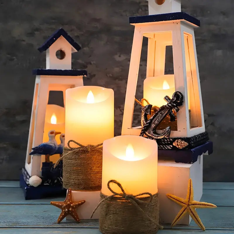 Set of 3 Flameless LED Flickering Candles for Decor